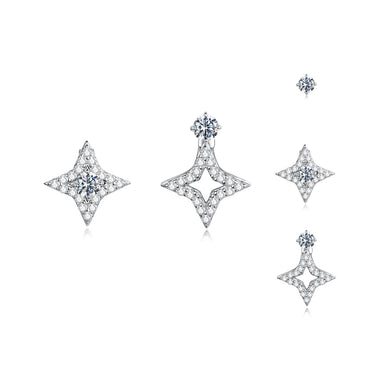 925 Sterling Silver Moissanite 0.1ct Earrings for Women