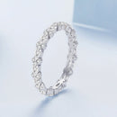 925 Sterling Silver White Gold Plated 0.26cm CZ Ring Size 6.0 for Women-1