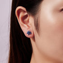 925 Sterling Silver Earrings with Enamel Process and Pavé Setting CZ-8
