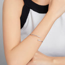 S925 Sterling Silver Bracelet with Pavé Setting CZ 6cm Diameter for Women-6