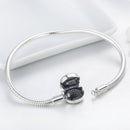 925 Sterling Silver Bracelet with Cat Head Charm, 17cm for Women-5