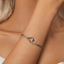 925 Sterling Silver Bracelet with Pavé Setting CZ, 170+50mm Length, White Gold Plated for Women-7