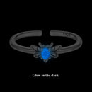 925 Sterling Silver Pendant with Luminous Stone - Oxidized Silver, For Rings-2