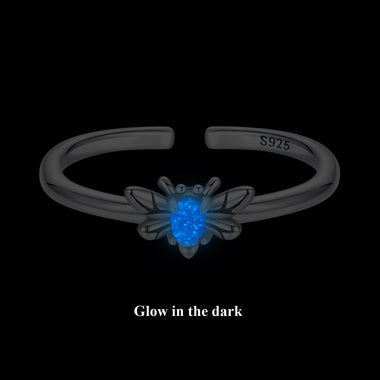 925 Sterling Silver Pendant with Luminous Stone - Oxidized Silver, For Rings - 0
