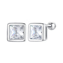 925 Sterling Silver 5mm Pavé Setting CZ Earrings for Women-1