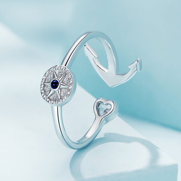925 Sterling Silver Plated Platinum Ring with Pavé Setting for Men