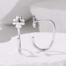 S925 Silver Brass and White Gold Plated 1.4cm Earrings for Women-3