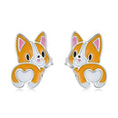S925 Sterling Silver Oxidized Enamel Earrings-3