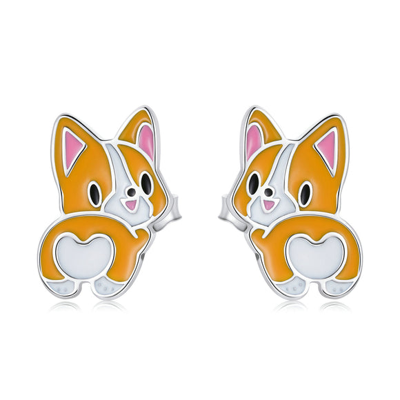 S925 Sterling Silver Oxidized Enamel Earrings