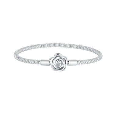 925 Sterling Silver Bracelet with Oxidized Finish and CZ 17.0 cm