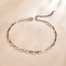 925 Sterling Silver & Plated Platinum Bracelet - 17+5cm Length-5
