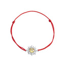 925 Sterling Silver Adjustable Length Bracelet with CZ and Glass Pendant for Women-3
