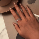 925 Sterling Silver Ring 6.0 Size with Pavé Setting CZ-5