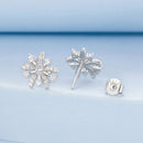 925 Sterling Silver Earrings with Pavé Set CZ in White Gold Finish, 1.1*1.0cm-2