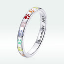 925 Sterling Silver Enamel Oxidized Silver Ring Size 6.0-2