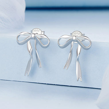 925 Sterling Silver Earrings with White Gold Plating - 1.8x1.3cm for Women - 0