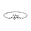 925 Sterling Silver Pavé Setting CZ Bracelet Size 17.0 for Women-2