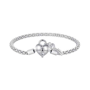 925 Sterling Silver Pavé Setting CZ Bracelet Size 17.0 for Women - 0