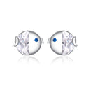 925 Sterling Silver Earrings with Pavé Setting CZ, Size 0.6*0.7cm, for Women-3