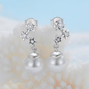 925 Sterling Silver Earrings with Quality Shell Pearl and CZ for Women-2