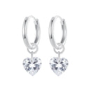925 Sterling Silver Earrings with Pavé Setting CZ and White Gold Plating for Women-3