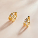 S925 Sterling Silver Earrings with Pavé Setting CZ, 1.1*0.6cm, for Women-4