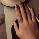 925 Sterling Silver Enamel White Gold Plated Ring with CZ for Women-7
