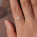 925 Sterling Silver 0.4cm Heart-shaped CZ Ring-4
