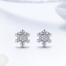 S925 Sterling Silver Earrings with CZ in Pavé Setting - 0.8*0.8cm for Women-2