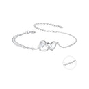 925 Sterling Silver Bracelet with Pave Setting CZ and White Gold Plating-2