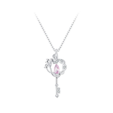 925 Sterling Silver Necklace with CZ in Pavé Setting, 400+50mm Length for Women - 0