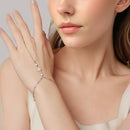 925 Sterling Silver White Gold Plated CZ Bracelet 15+6cm for Women-6