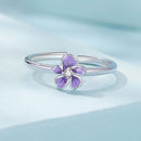S925 Sterling Silver Enamel Plated Platinum Ring-5