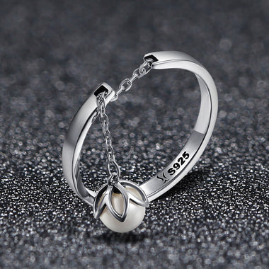 S925 Sterling Silver Ring Width 0.2CM Bead 0.6CM for Women - 0