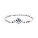 925 Sterling Silver Pavé Setting CZ 17.0 cm Oxidized Silver Bracelet for Women-1