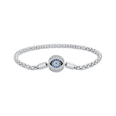925 Sterling Silver Pavé Setting CZ 17.0 cm Oxidized Silver Bracelet for Women