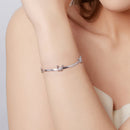 925 Sterling Silver Plated White Gold Adjustable Bracelet for Women-7
