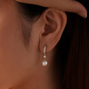 925 Sterling Silver Moissanite and Synthetic Pearl Earrings for Women-6
