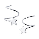 925 Sterling Silver Pentagram Earrings-1