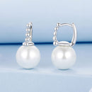 925 Sterling Silver Earrings with White Gold Plating and Shell Pearl for Women-3