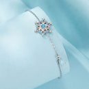 925 Sterling Silver Plated Platinum Bracelets with Ice Flower Zirconia for Women-3