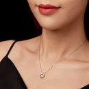 925 Sterling Silver Moissanite Pendant Necklace for Women - 40+5cm, White Gold Plated, Elegant Jewelry-6
