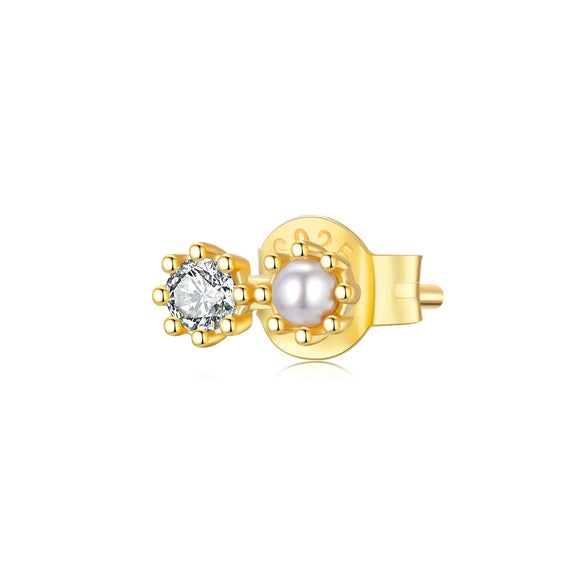 925 Sterling Silver & Quality Shell Pearl Mini Stud Earrings for Women