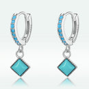 S925 Sterling Silver Turquoise Earrings - 2.1*0.7cm for Women-6