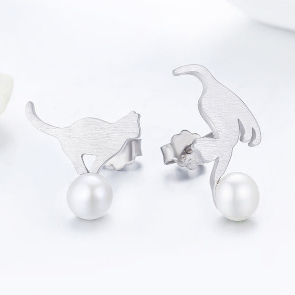 925 Sterling Silver Shell Pearl Earrings for Women