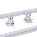925 Sterling Silver Earrings with Translucent Opal-2