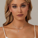 925 Sterling Silver 400mm CZ Pavé Setting Necklace for Women-7
