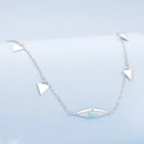 925 Sterling Silver Opal Pendant Necklace for Women - 40+5cm Adjustable Length-2