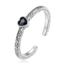925 Sterling Silver Oxidized CZ Pavé Ring for Women-1