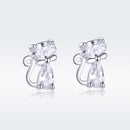 925 Sterling Silver Plated Platinum Earrings with Pavé Setting CZ for Women-4